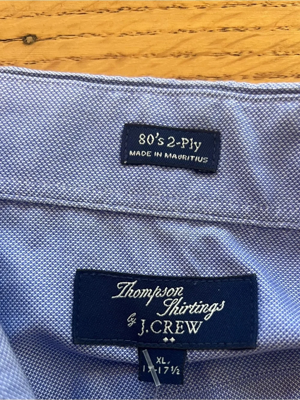 J. Crew Ludlow Mens Dress Shirt Blue Dobby Cotton XL 17-17.5